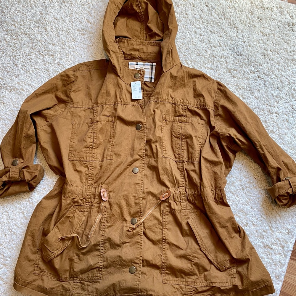 NWT. Maurice’s Women’s Utility Jacket. Size 3 (Plus). Camel Color.
